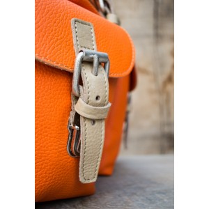 SAC A DOS CUIR ORANGE | Font-Romeu 